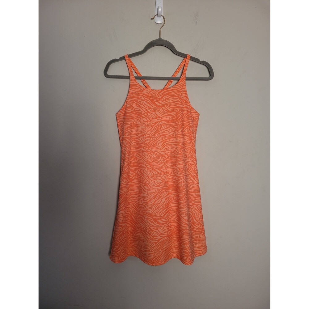 Zella orange lined mini dress Sz S Active Sporty Tennis